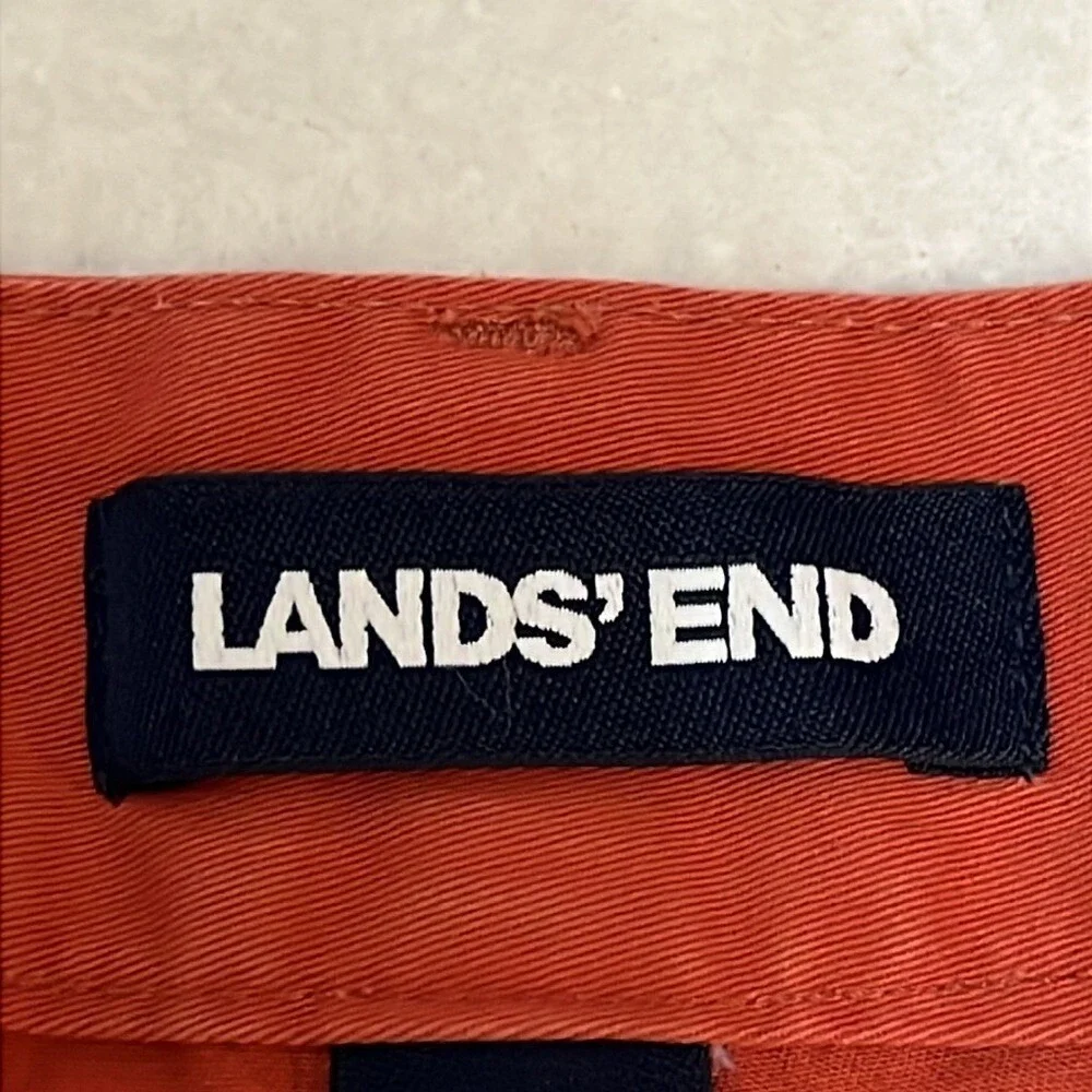 Lands End Casual Chino Shorts Traditional Fit Men's‎ Size 38 Coral Red
